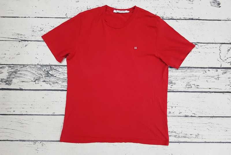 Calvin Klein Jeans * koszulka * logo * czerwona * męska * M