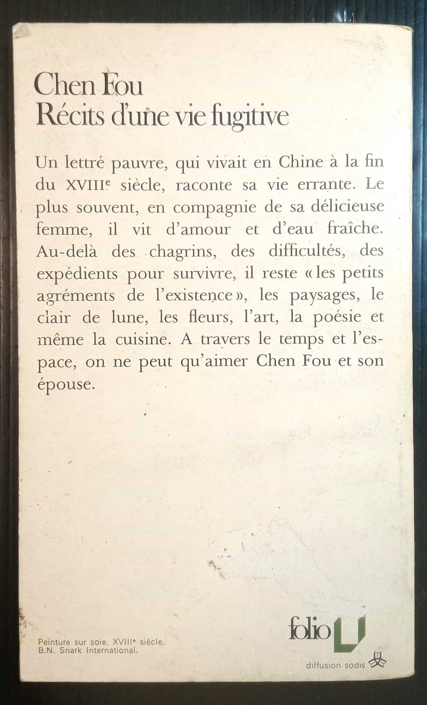 Livro Récites dun vie fugitive * Chen Fou