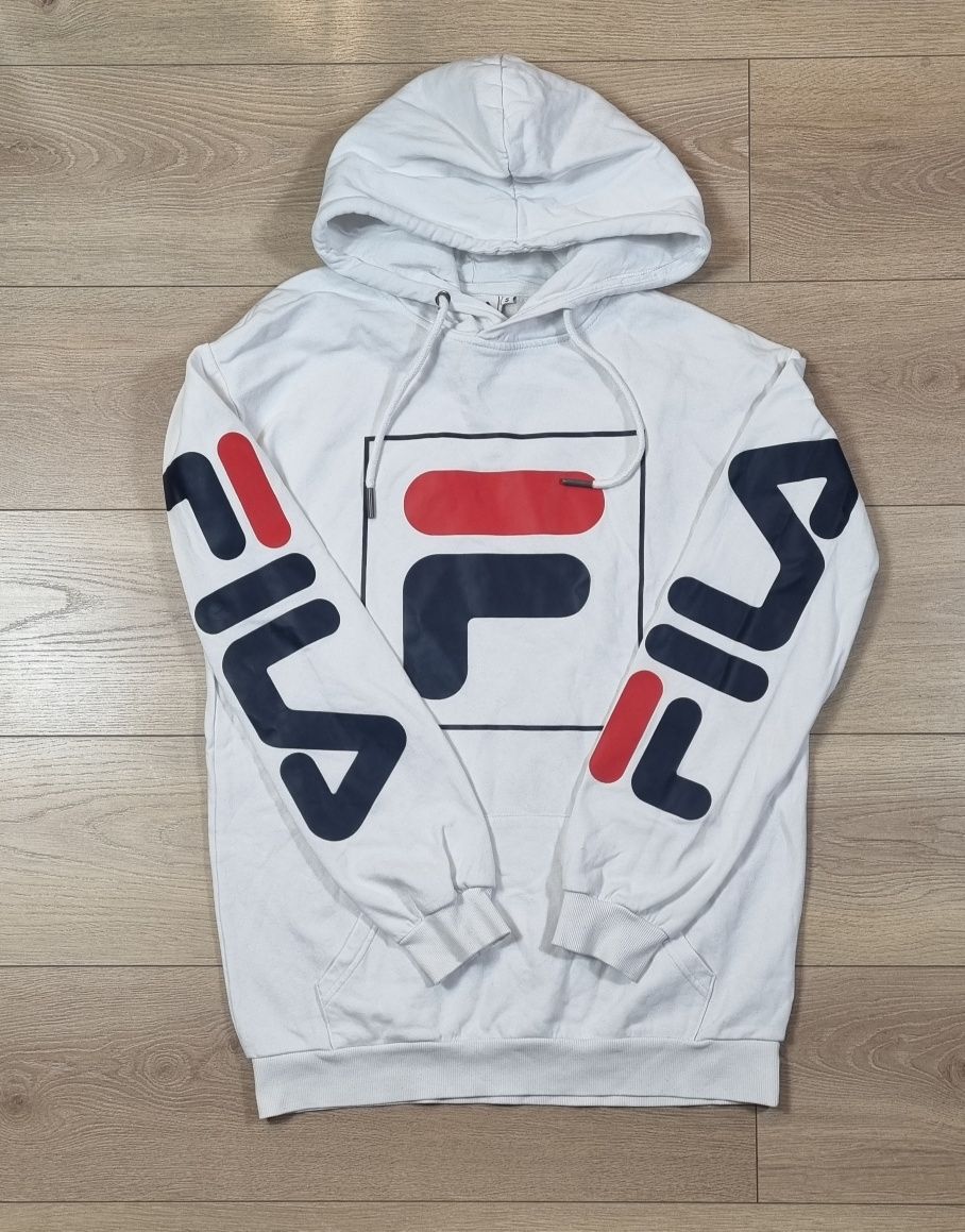 Bluza męska Fila, z kapturem, hoodie, biała, logo