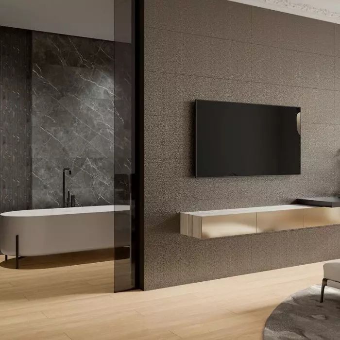 NOISY WHISPER Anthracite Str Rekt. POŁYSK 39,8X119,8 G2 Płytka Ścienna