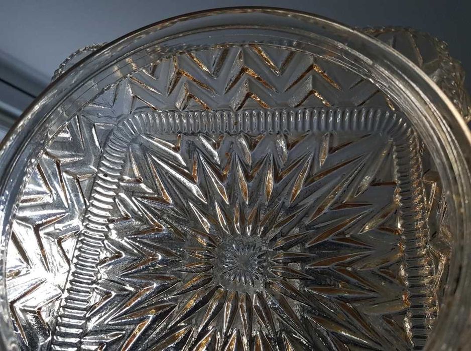 Kryształowy plafon, oprawa na lampę PRL, klosz szklany retro