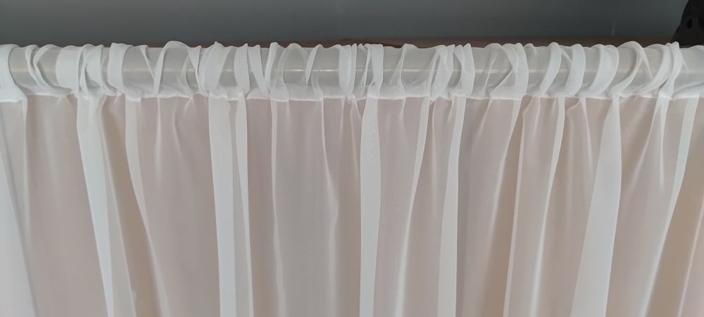 Nowa biała firanka z gipiurą 140 x 118 cm