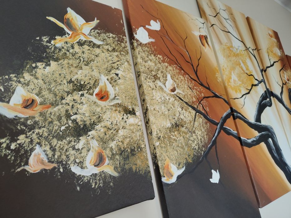 Obraz pentaptyk ręcznie malowany