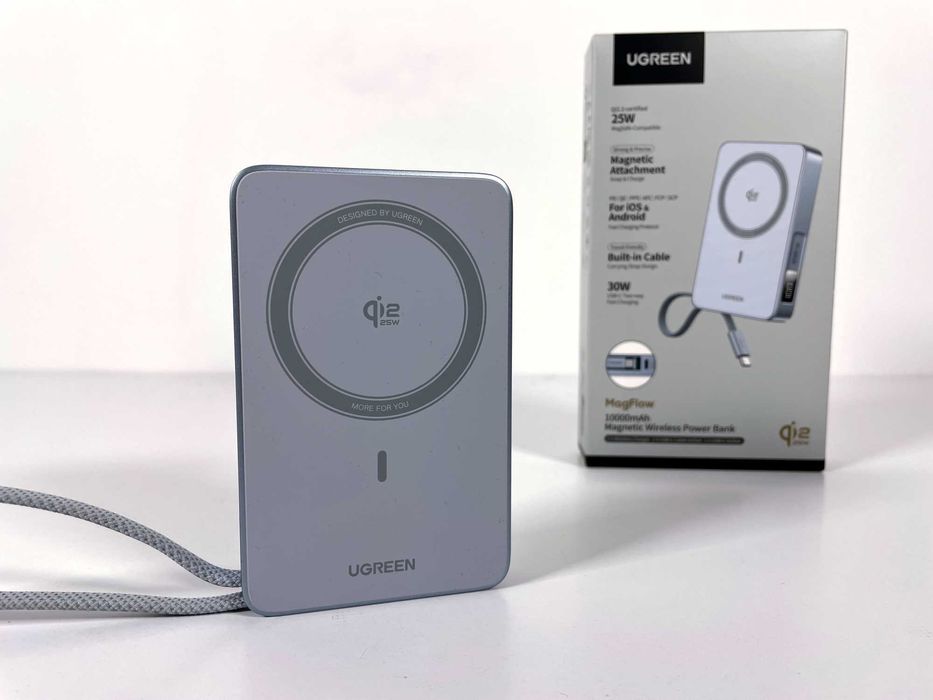 UGREEN MagFlow Бездротовий магнітний повербанк Qi2 25W 10000mAh