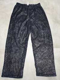 Spodnie od piżamy damskie 42 44 granatowe srebrne XL XXL