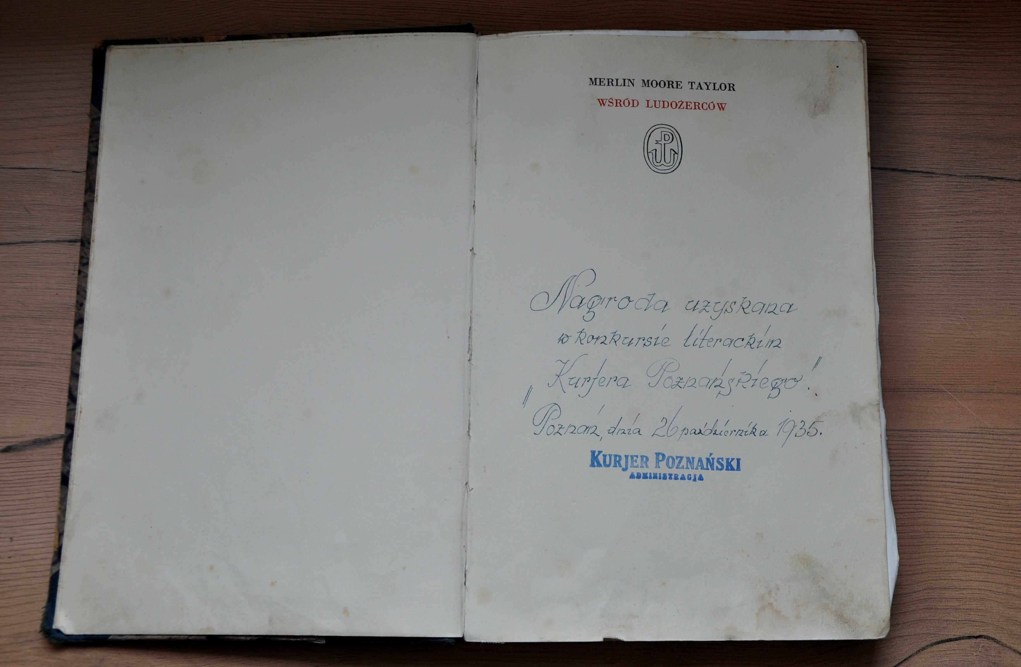 Taylor Merlin Moore-Wśród  ludożerców.Poznań 1930.