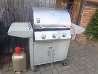 Grill gazowy Grill Chef + butla, tacki i chwytaki – gotowy do sezonu!