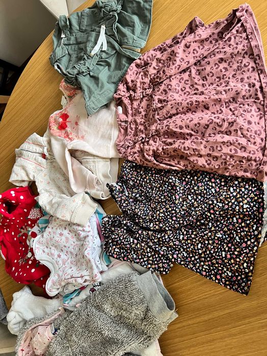 Zestaw dla dziewczynki paka sukienki bluzy buty body 80 hm zara geox