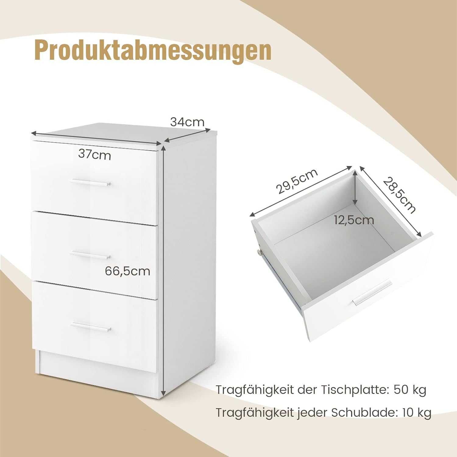 Nowy zestaw 2szt szafek z 3 szufladami /szafka /komoda /Costway /5775