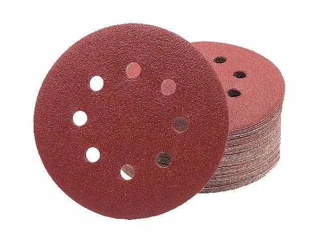 100 szt Papier Ścierny Krążek Krążki Na Rzep 125mm z otworami
