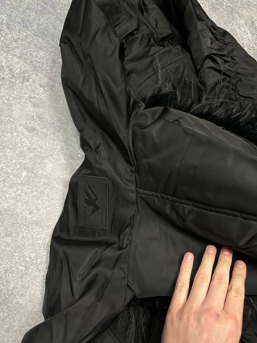 Аляска куртка бомбер с мехом хутром fur bomber MA-1 opium чорний чорна