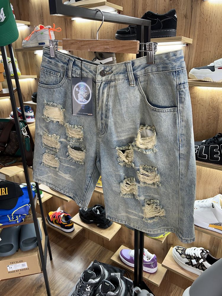 Шорти Джинсові Baggy HELLSTAR Denim Logo Blue