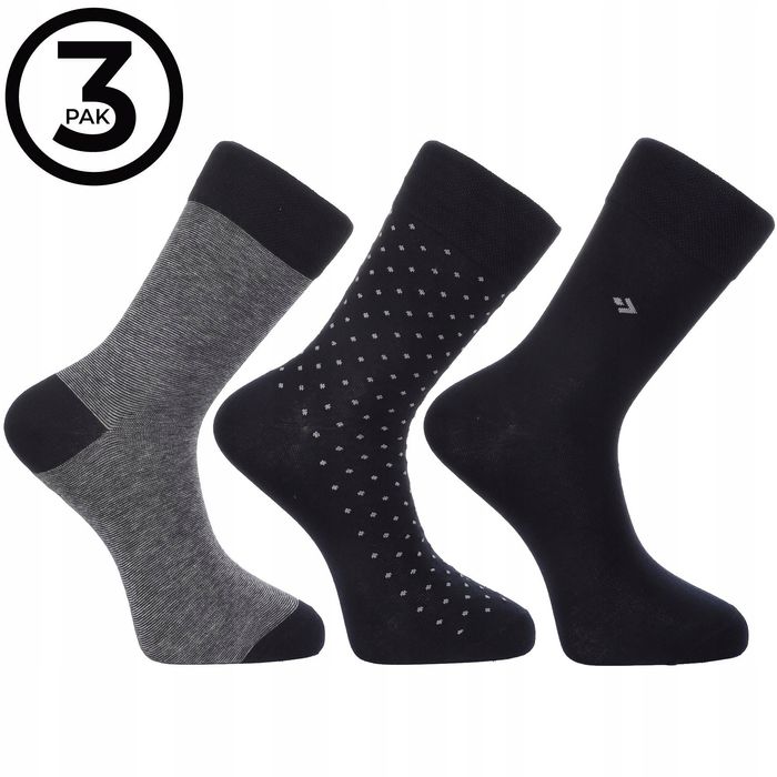 Skarpetki Męskie Bawełniane Wysokie Garniturowe Moraj  3-Pary 39-42