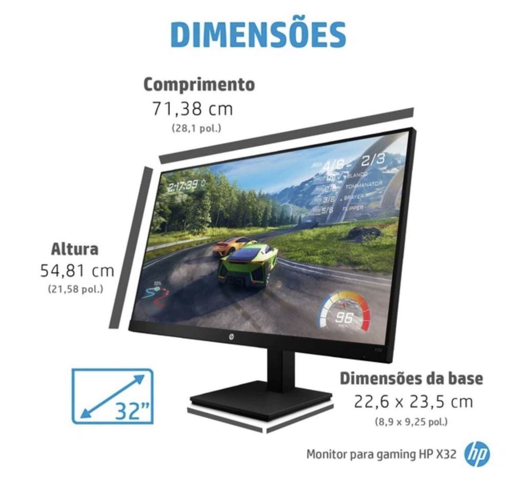 Monitor HP X32 novo