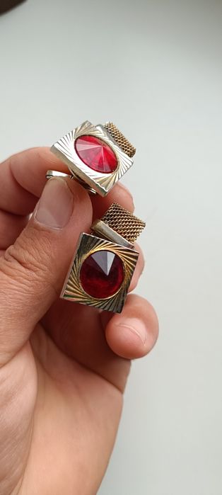 Spinki do mankietow z okresu PRL z lancuszkiem