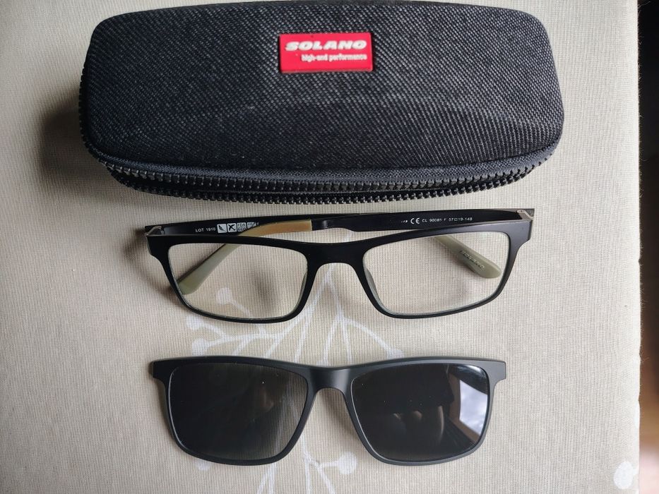 Okulary oprawki Solano z nakładką i szkłami progresywnymi