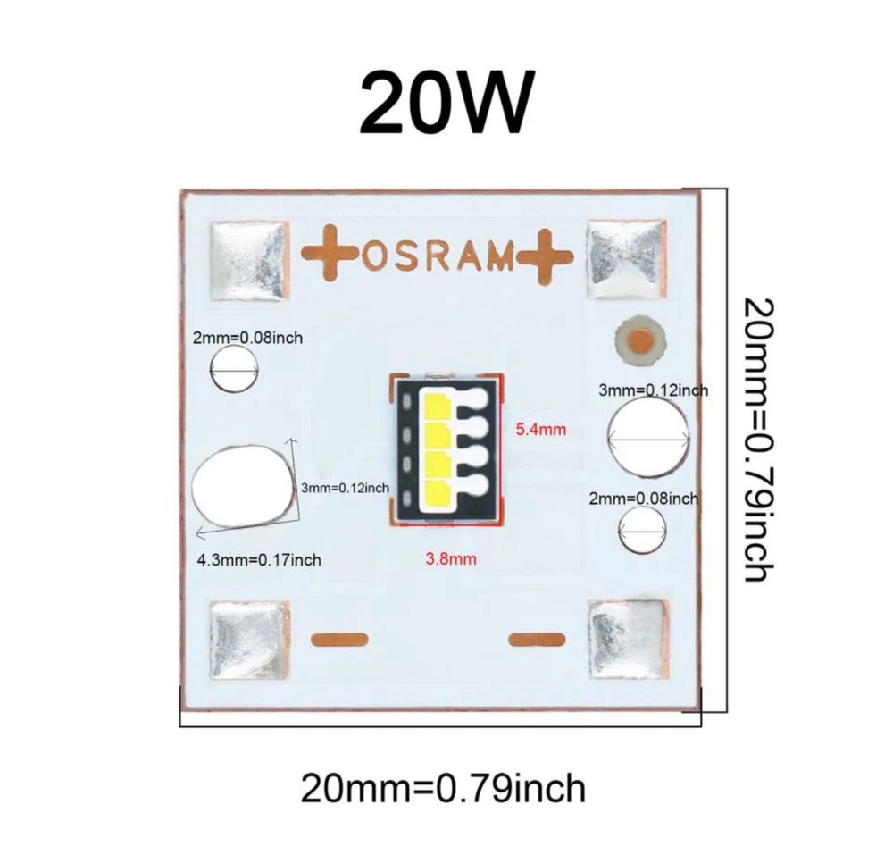 Суперяркий светодиодный LED модуль 15W, 20W, 25W