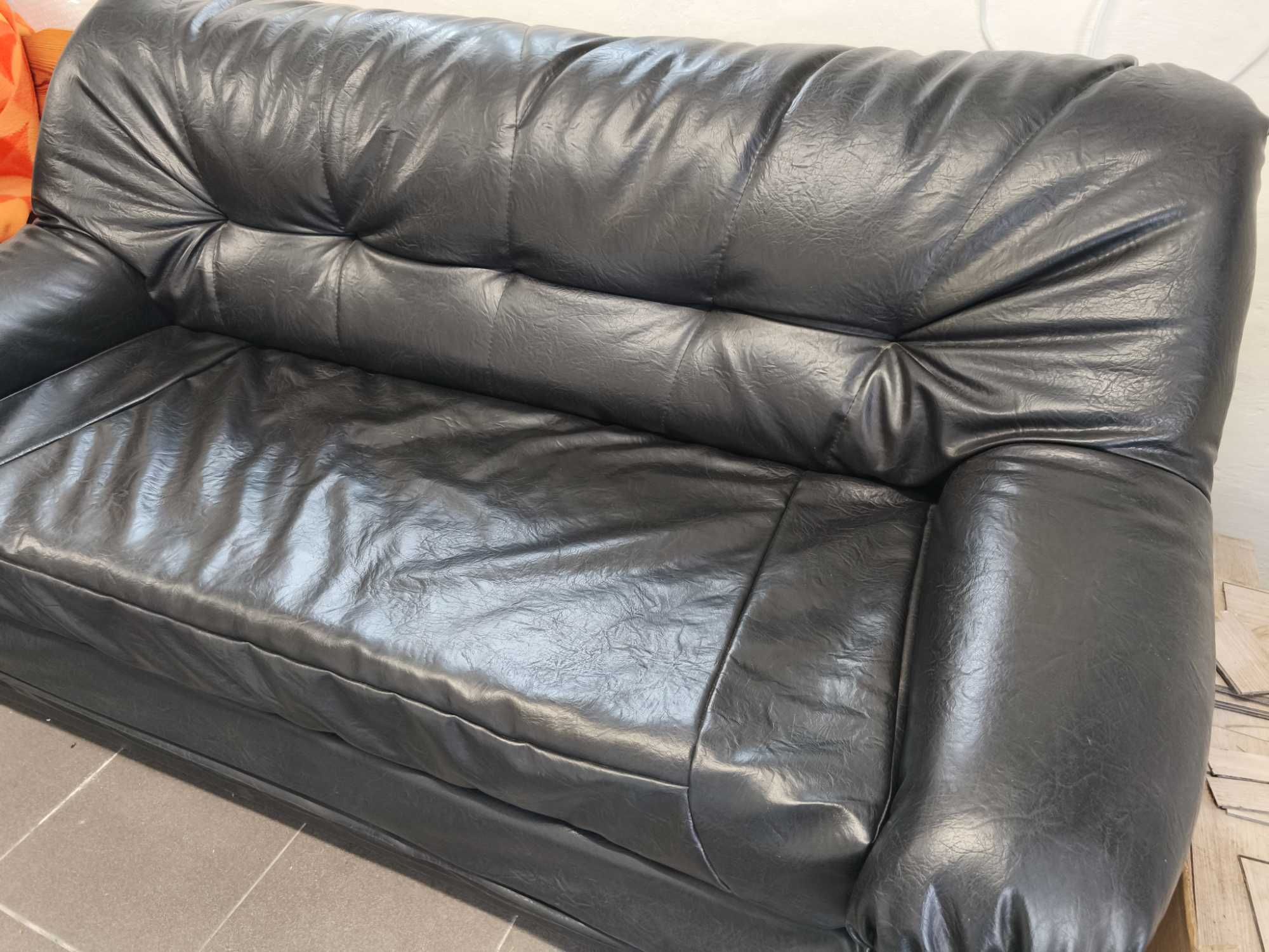 Sofa 2-osobowa, spanie, ekoskóra