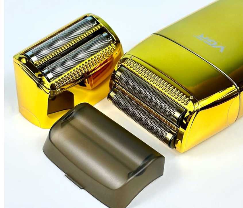 Электробритва vgr v-399 gold с двойной сеткой и LED-дисплеем