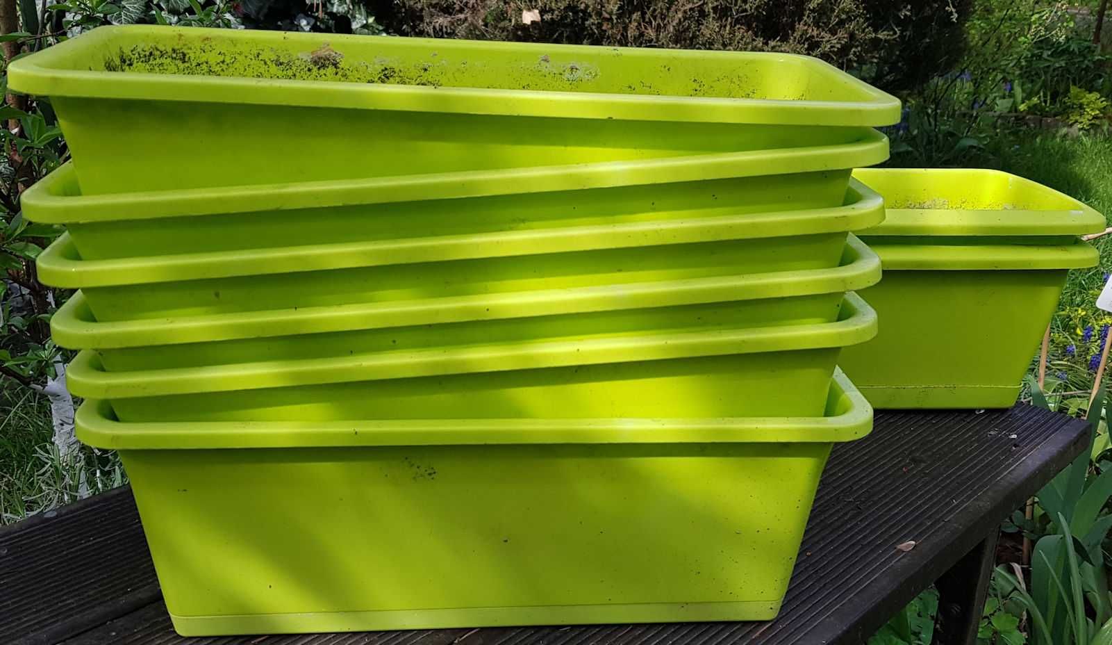 doniczki balkonowe zestaw w kolorze limonka