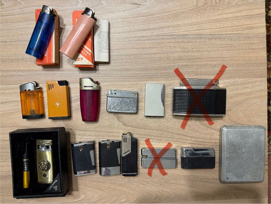 Зажигалки СССР Огонек Ватра Ленэмальер Хазар и др