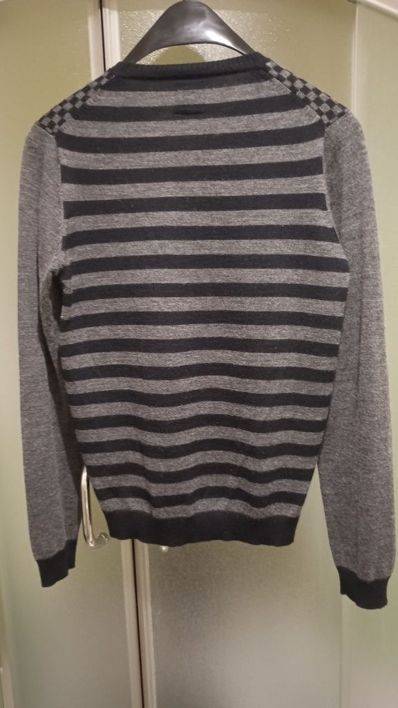 Elegancki męski sweter wełniany, 50% Wełna, Rozmiar XS/S