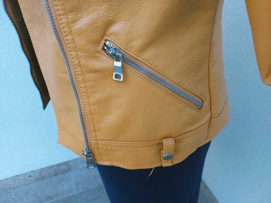 Kurtka ramoneska damska żółta musztardowa F&F rozm. 34 - nowa