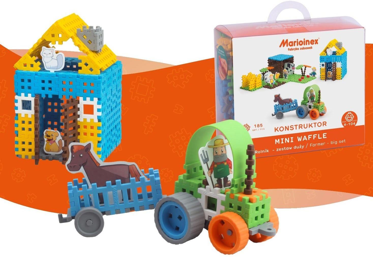 Marioinex klocki wafelki mini Klocki Mini Waffle FARMER / ROLNIK 185 e