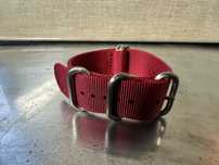 Pasek Nato 22 mm burgund red - mega solidny