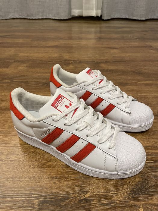 Oryginalne Adidas Superstar biało-czerwone,  Rozmiar 39 1/3