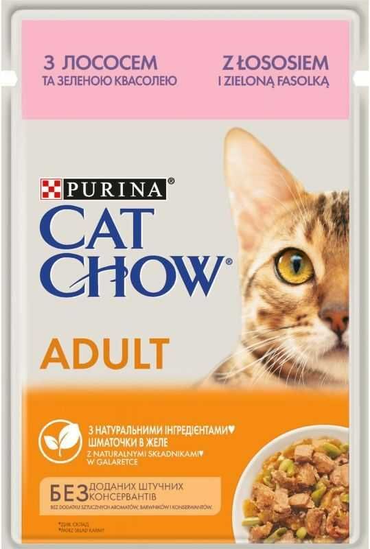 Вологий корм Cat Chow (Кет Чау) для котів і кошенят. 10 Видів Паучів