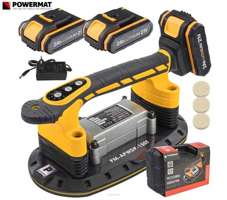 POWERMAT Przyssawka Wibrująca Układania Płytek Wibrator 2xAku PM1262