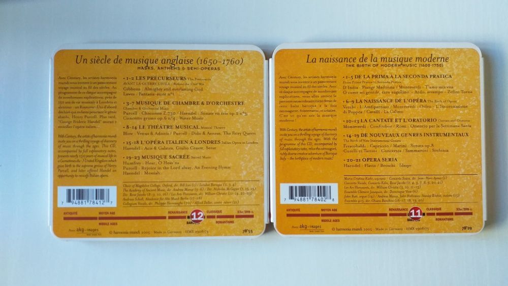 Lote de 3 Cd's - Coleção History of Music - Harmonia Mundi