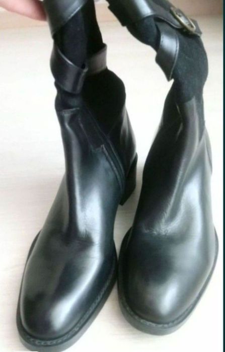 Нові Італійські шкіряні демісезонні чобітки (деми сапоги)