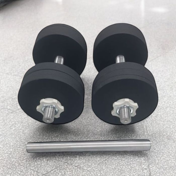 Гантелі з порошковою покраскою 2×20 кг + з'єднувач для штанги