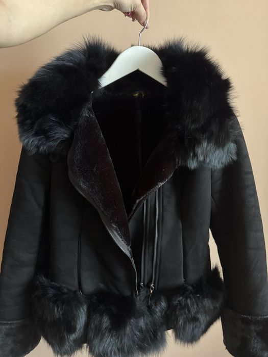 Дублянка з натуральним хутром песця XS-S