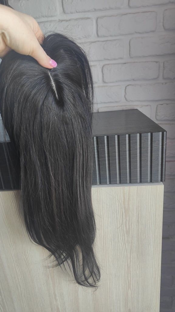 Макушка накладка топпер натуральний волос челка