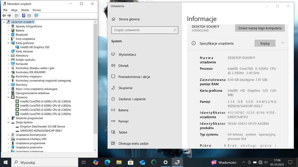 Piękny ThinkPad X1 Carbon 4th i5/8GbDDR/256 SSD/BatOK