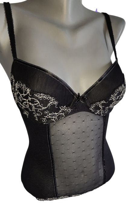 Markowy elegancki gorset Gatta r S 36 czarny elegancki top
