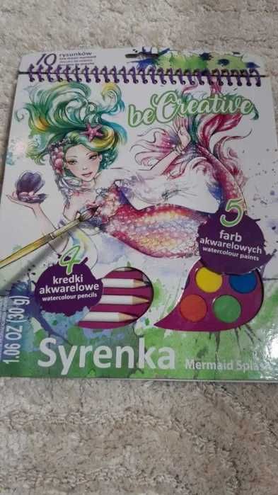 Nowa Malowanka kreatywna Syrenka z farbkami kredkami Totalna Wyprzedaż