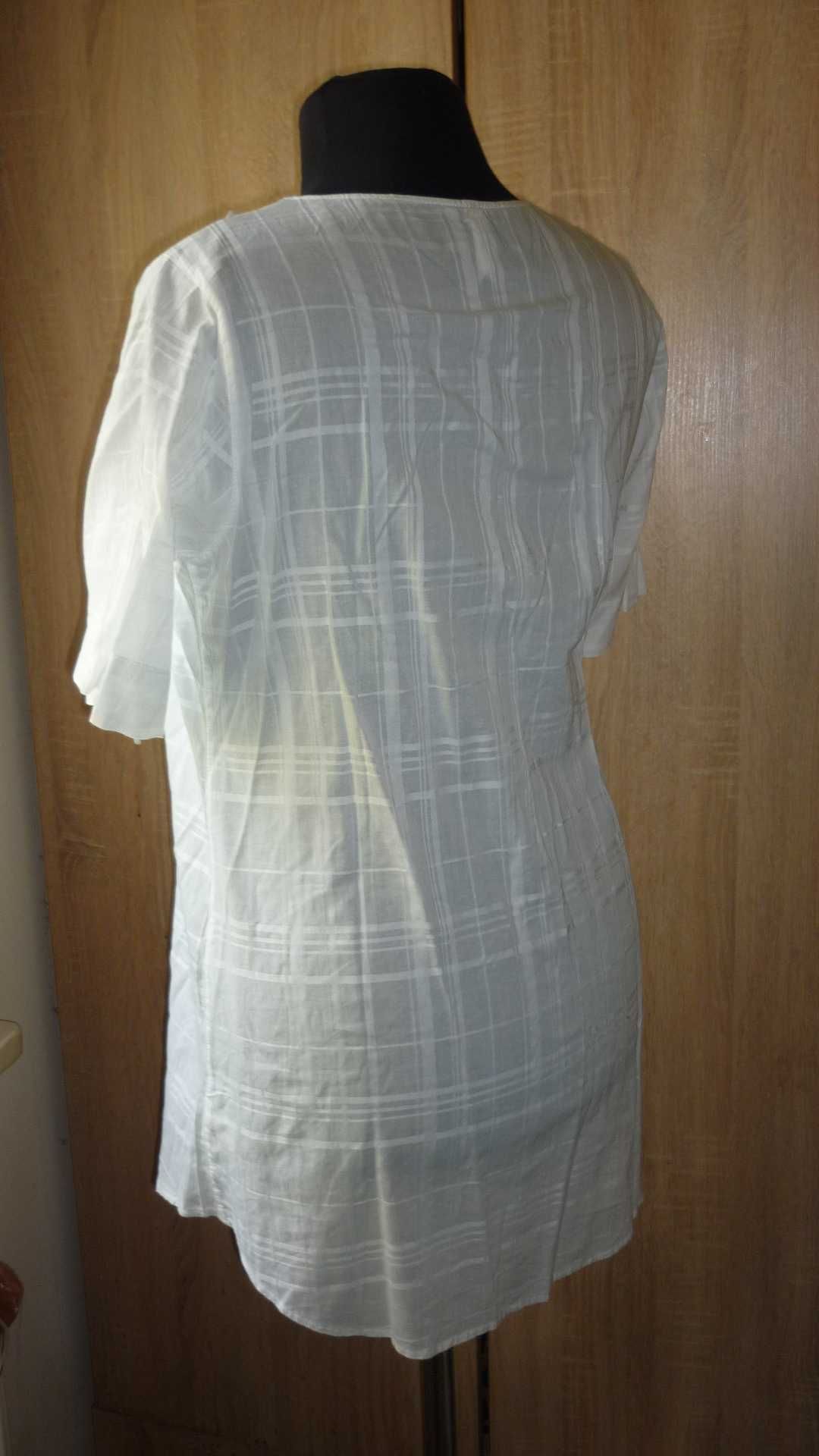 Marks & Spencer- długa damska biała bluzka  r; XL