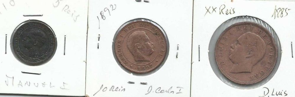Moedas portuguesas, Monarquia, D. Luís I, D. Carlos I e D. Manuel II