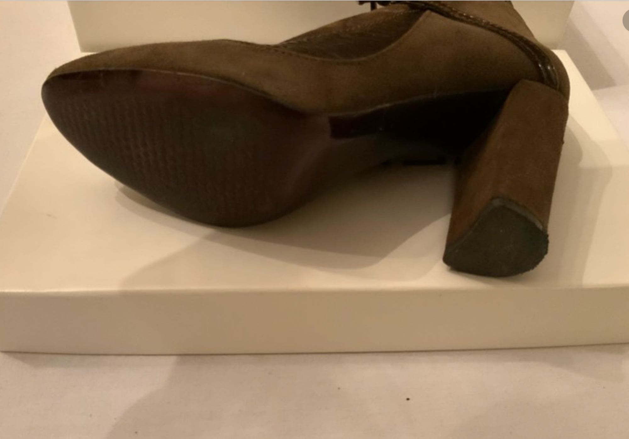 Botki buty venezia zamsz plus lakierek jak nowe czekolada