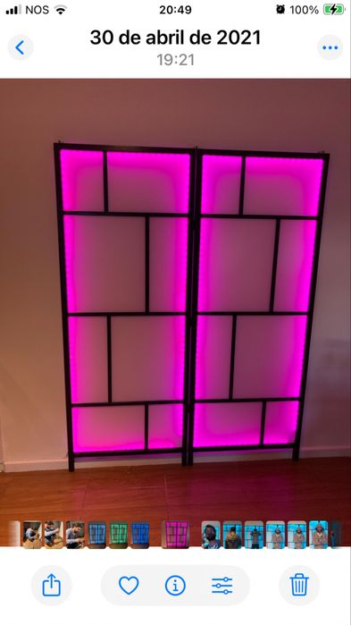 Painel de luzes led que alteram com comando