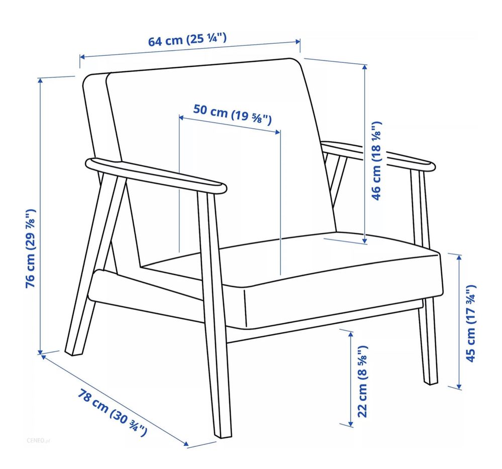 Fotel tapicerowany IKEA ekenaset