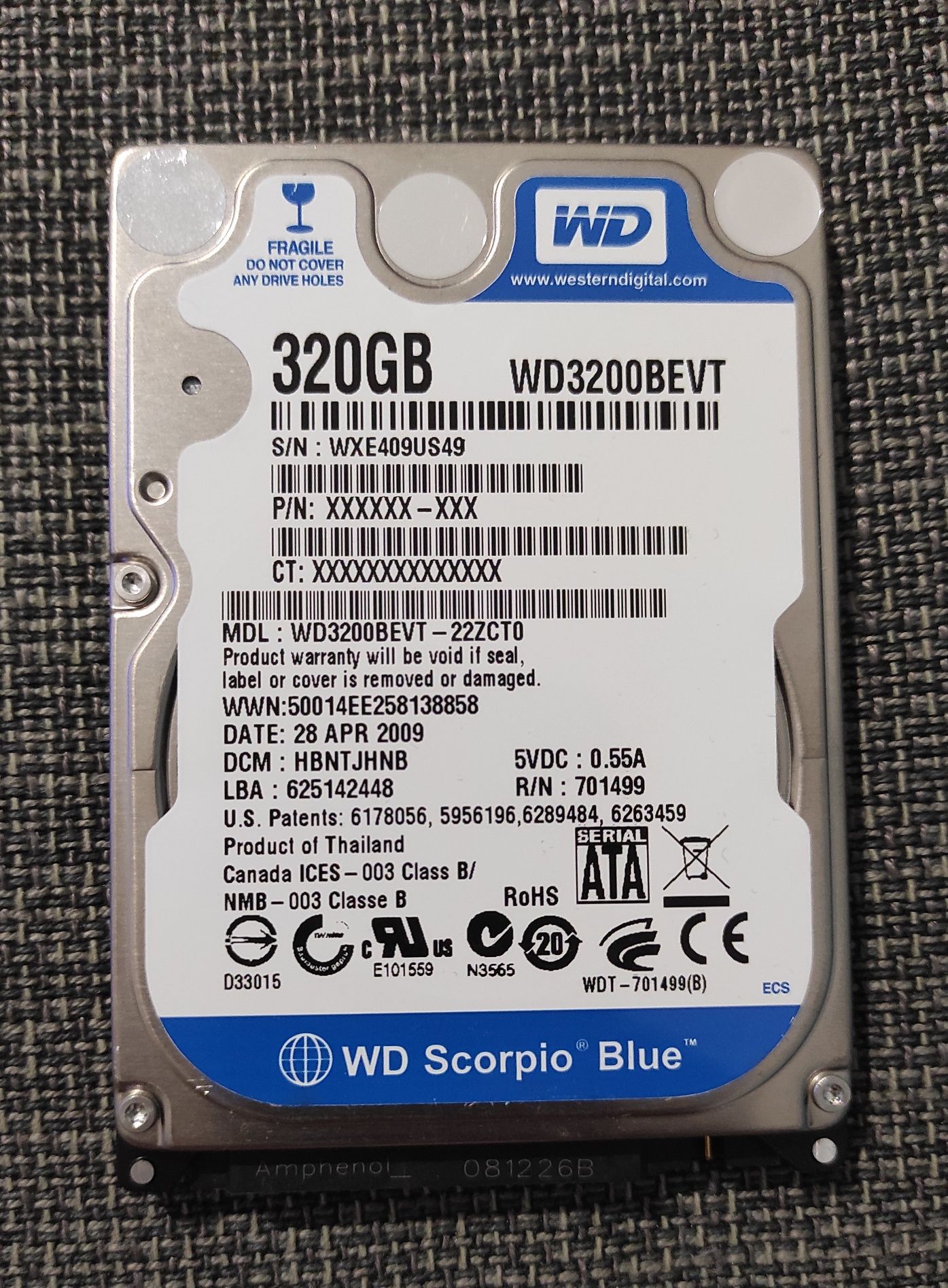 Disco Sata Western Digital WD Blue 320GB