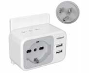 TESSAN Amerykański adapter z 2 USB, adapter amerykański z 2 gniazdami