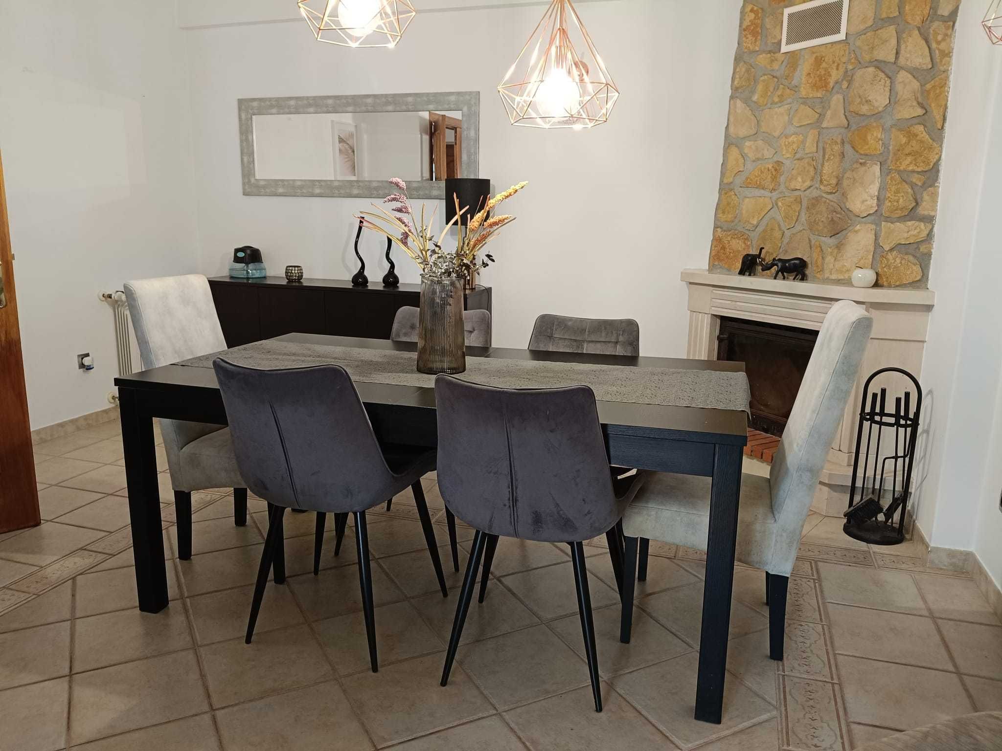Conjunto de 4 Cadeiras de Jantar - Cinza