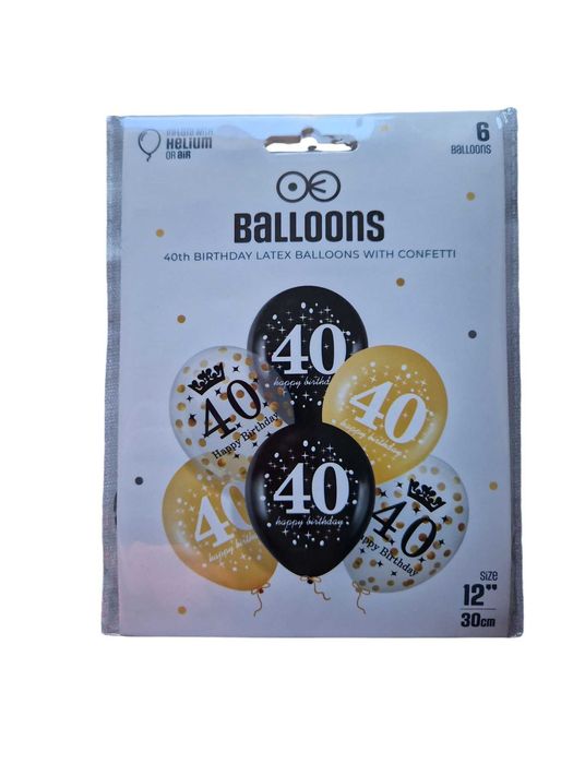 Balony na 40-te urodziny 6 sztuk