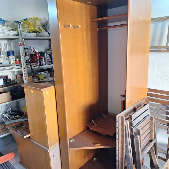 Szafa narożnik wieszak do ganku przedpokoju komplet lite drewno okazja